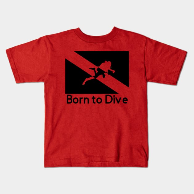 Born To Dive Padi Flag Kids T-Shirt by Coco Traveler 